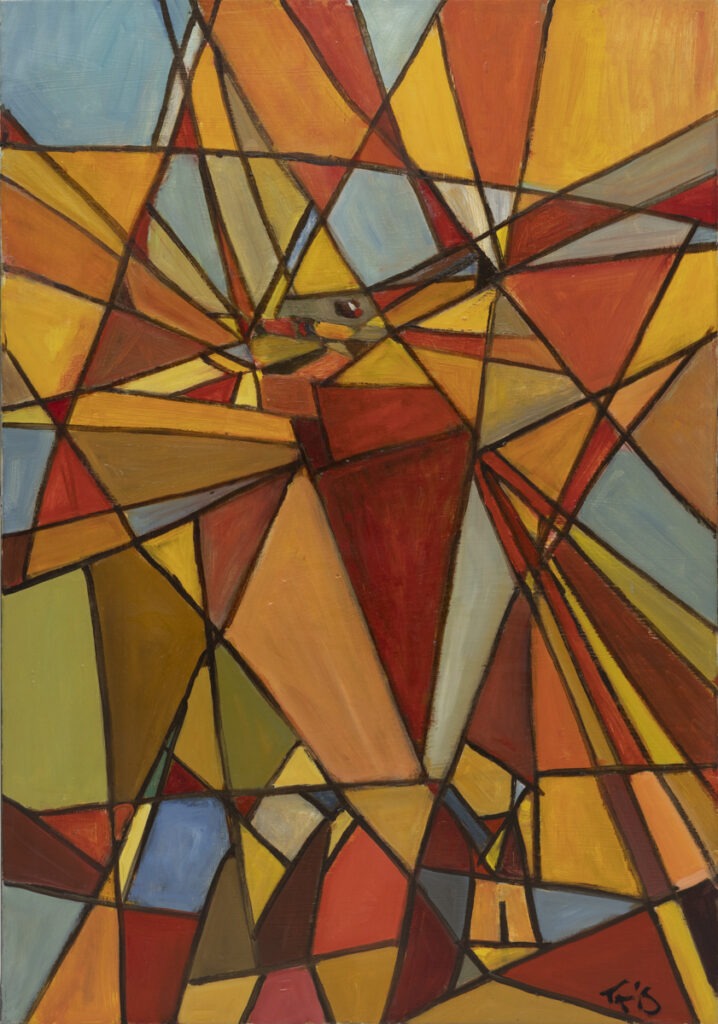 Tomasz Tais - Corrida 1, 2018 - geometryczna abstrakcja w ciepłych kolorach