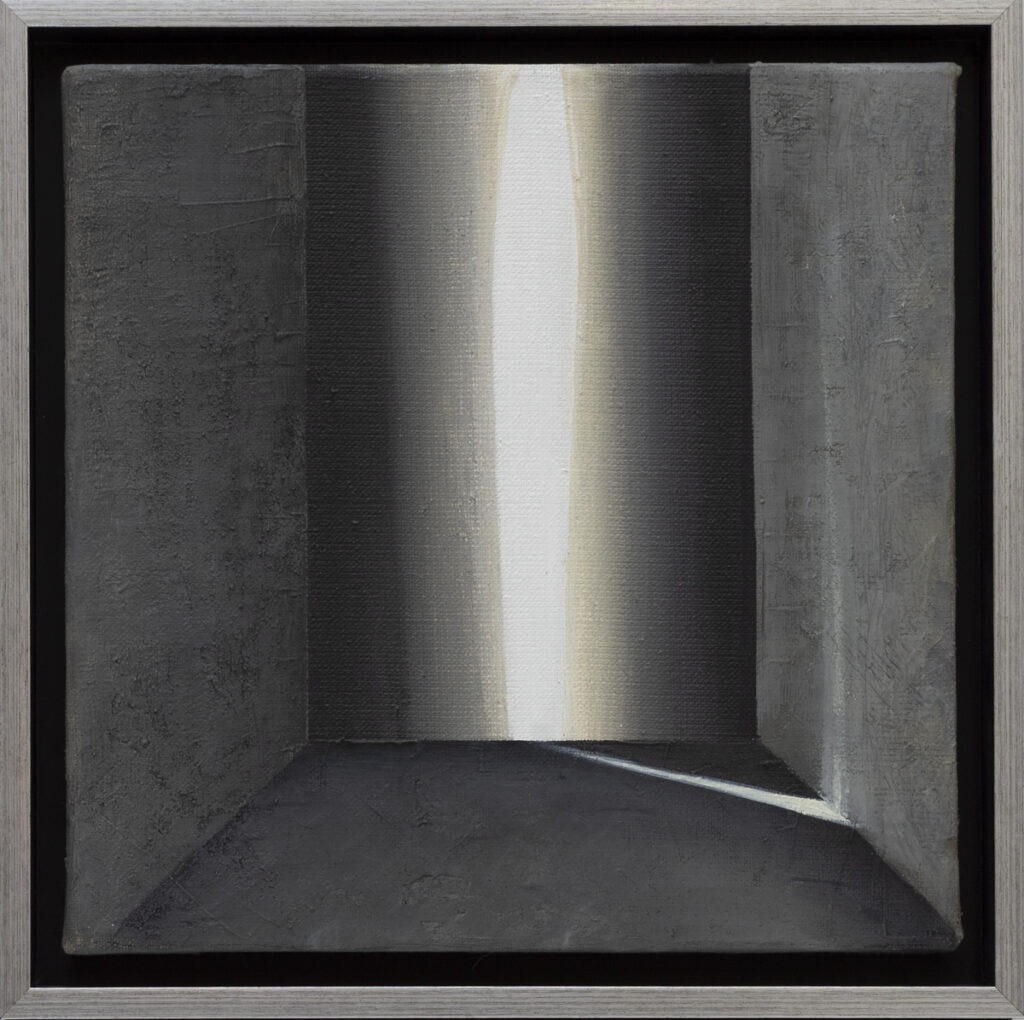 EWA ZAWADZKA - Nokturn 10 - obraz z architektoniczną strukturą i światłem