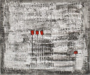 bez tytułu - Witold podgórski - abstrakcja, szary, czarny, czerwony, biały