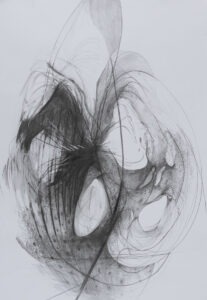 Agata Czeremuszkin-Chrut, Z cyklu Otwory, 2021- abstrakcyjny rysunek na papierze