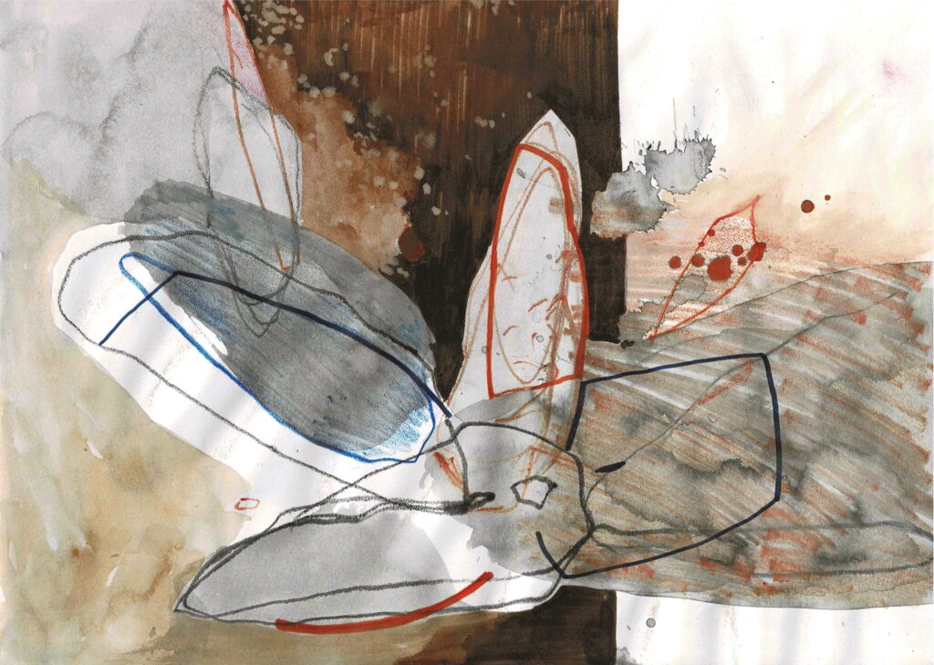 Agata Czeremuszkin-Chrut, Bez tytułu, 2021 - szkic malarski na papierze