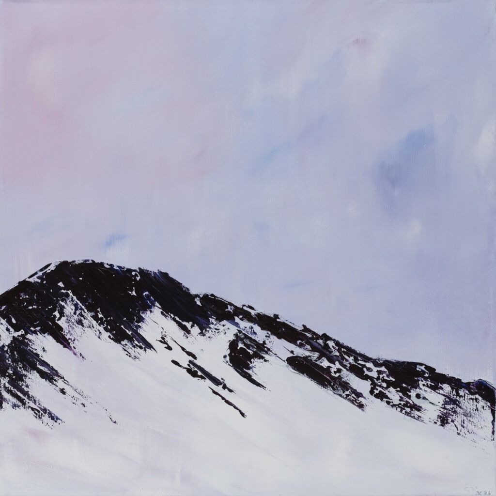 Yuliya Stratovich - Bez tytułu, 2021 - pastelowy pejzaż z górami
