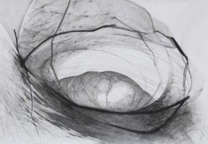 Agata Czeąremuszkin-Chrut, Z cyklu Otwory, 2021- abstrakcyjny rysunek na papierze