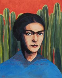 Katarzyna Doroba, Frida i kaktusy, 2021, portret kobiety