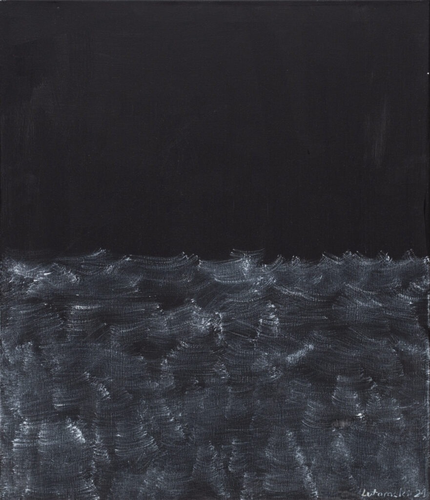 Patryk Lutomski - Ocean nocą, 2021 - ciemny obraz z wodą