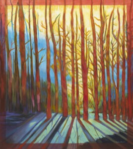 Katia Meller - Warstwy, 2021 - obraz z drzewami