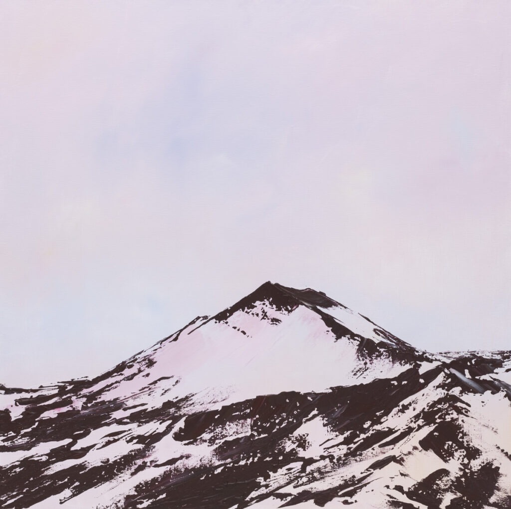 Yuliya Stratovich - Góry 2, 2021 - pastelowy pejzaż z górą