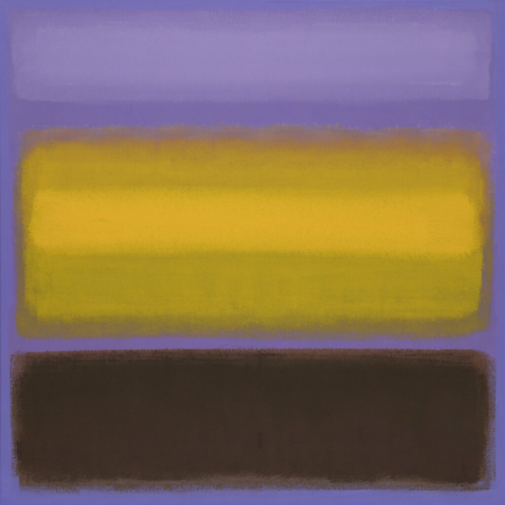 Jonasz Koperkiewicz - Focus, 2021 - abstrakcja w odcieniach fioletu i żółci