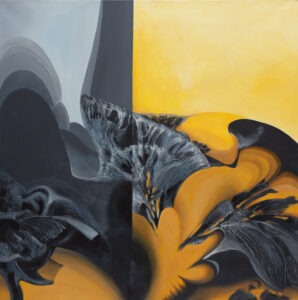 Alina Dorada-Krawczyk - Panaceum, 2019 - żółto-czarna abstrakcja