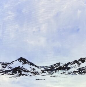 Yuliya Stratovich - Góry 2, 2021 - obraz w pastelowej kolorystyce