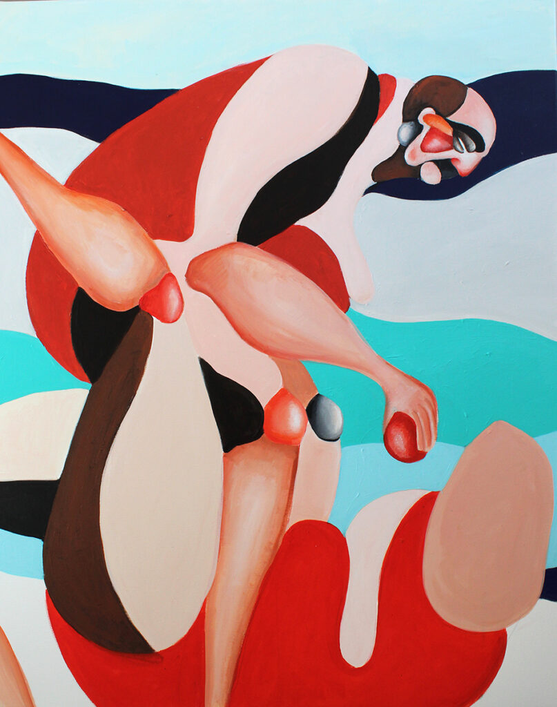 Mirela Bukała - Adam i Ewa, 2022 - kolorowy obraz z dwiema postaciami