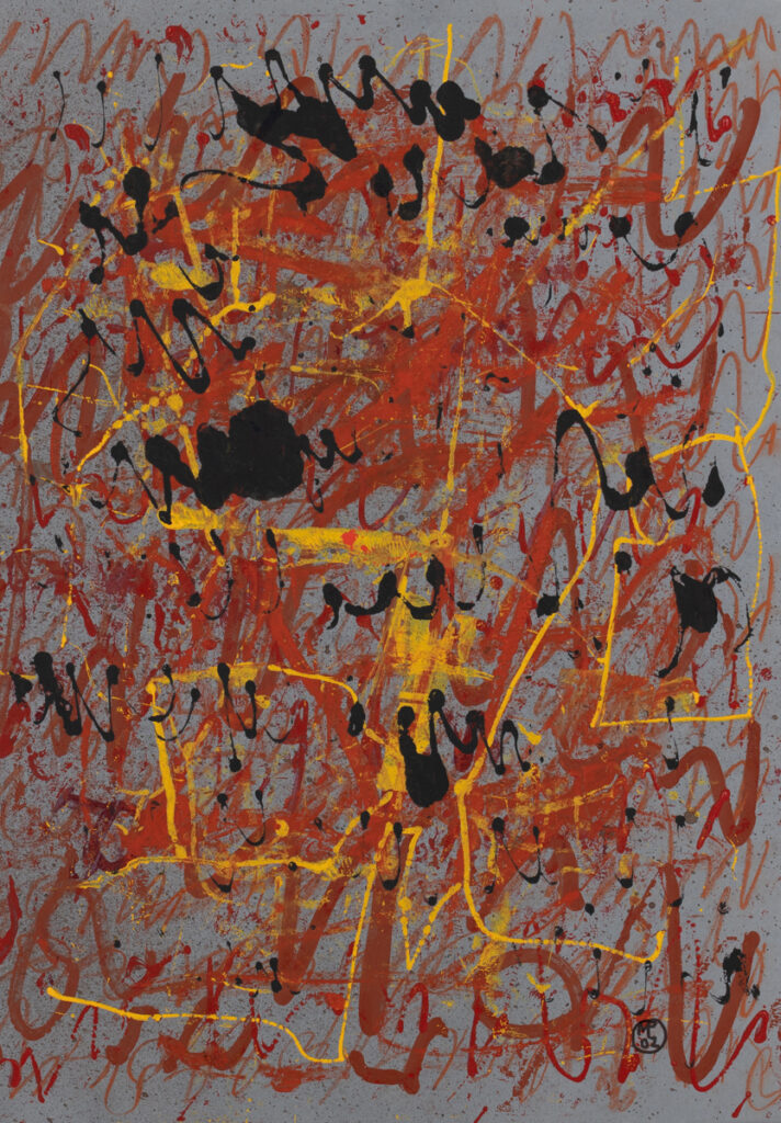 Michał Paryżski, Bez tytułu, 2002, papier, akryl, prace na papierze, abstrakcja, sztuka współczesna