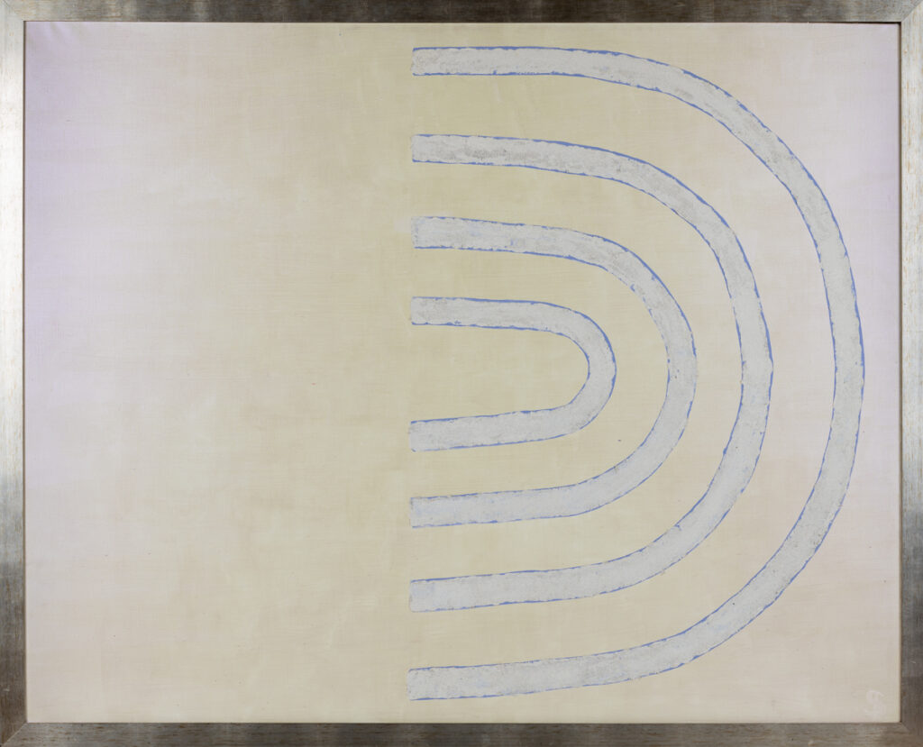Iwona Stypułkowska - In Spaciorum No 6, 1999 - jasna abstrakcja z geometrycznym kształtem