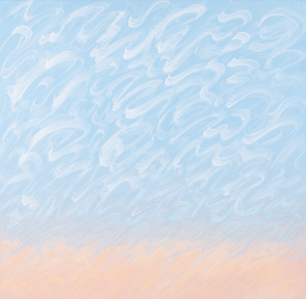 Elzara Oiseau The Sky in Sahara, 2021 abstrakcja młoda sztuka ukraińska błękitny różowy