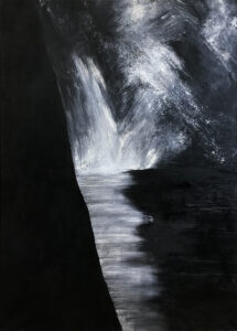 Karolina Jarosławska - Waterfall, 2022 - czarno-biała abstrakcja