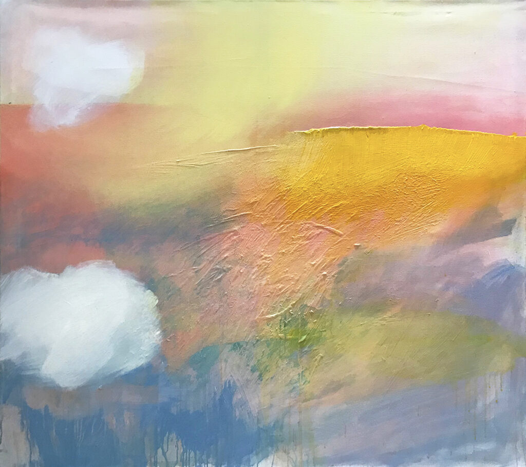 Beata Tarnowska - 002 z cyklu Nierzeczywiste, 2021 - pastelowy obraz z chmurami