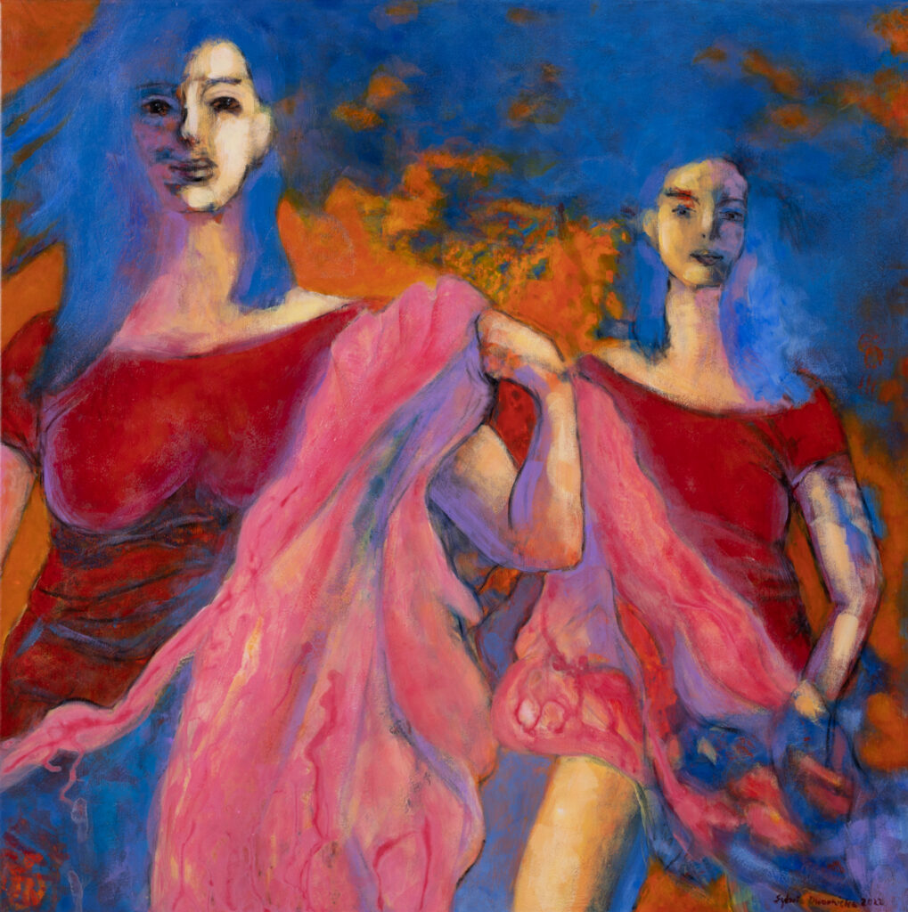 Sylwia Dwornicka - Tańczące, 2022 - obraz z tańczącymi kobietami