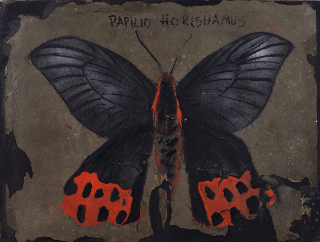 Tadeusz Sobkowiak Motyl, 1990 martwa natura polskie malarstwo współczesne owad obraz