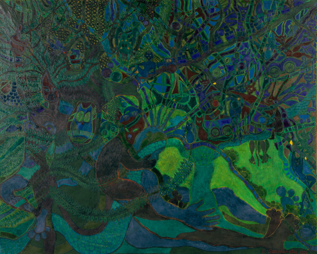 Małgorzata Czerniawska Z serii Prześwity senne, 1994 abstrakcja surrealizm zielony błękitny