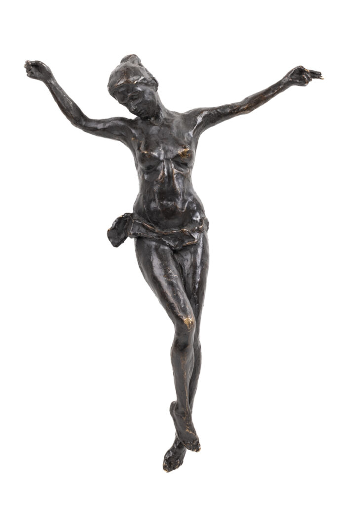 Zofia Pilich - Bless us I, 2021 - rzeźba z brązu z nagą kobietą