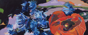 Alicja Marzec - Chabry z makiem, 2019 - kolorowy obraz z kwiatami