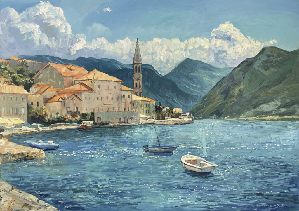 Kseniia Noryk Montenegro, 2022 czarnogóra pejzaż morski zatoka góry kościół miasteczko
