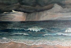 Justyna Kierlańczyk Pejzaż morski, 2022 marynistyka burza nad morzem ocean morze światło natura plaża