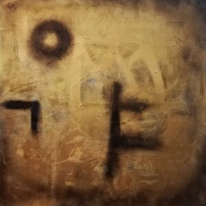 Joanna Waxman 18.04.1025, 2022 młoda sztuka abstrakcja brązowy beżowy obraz