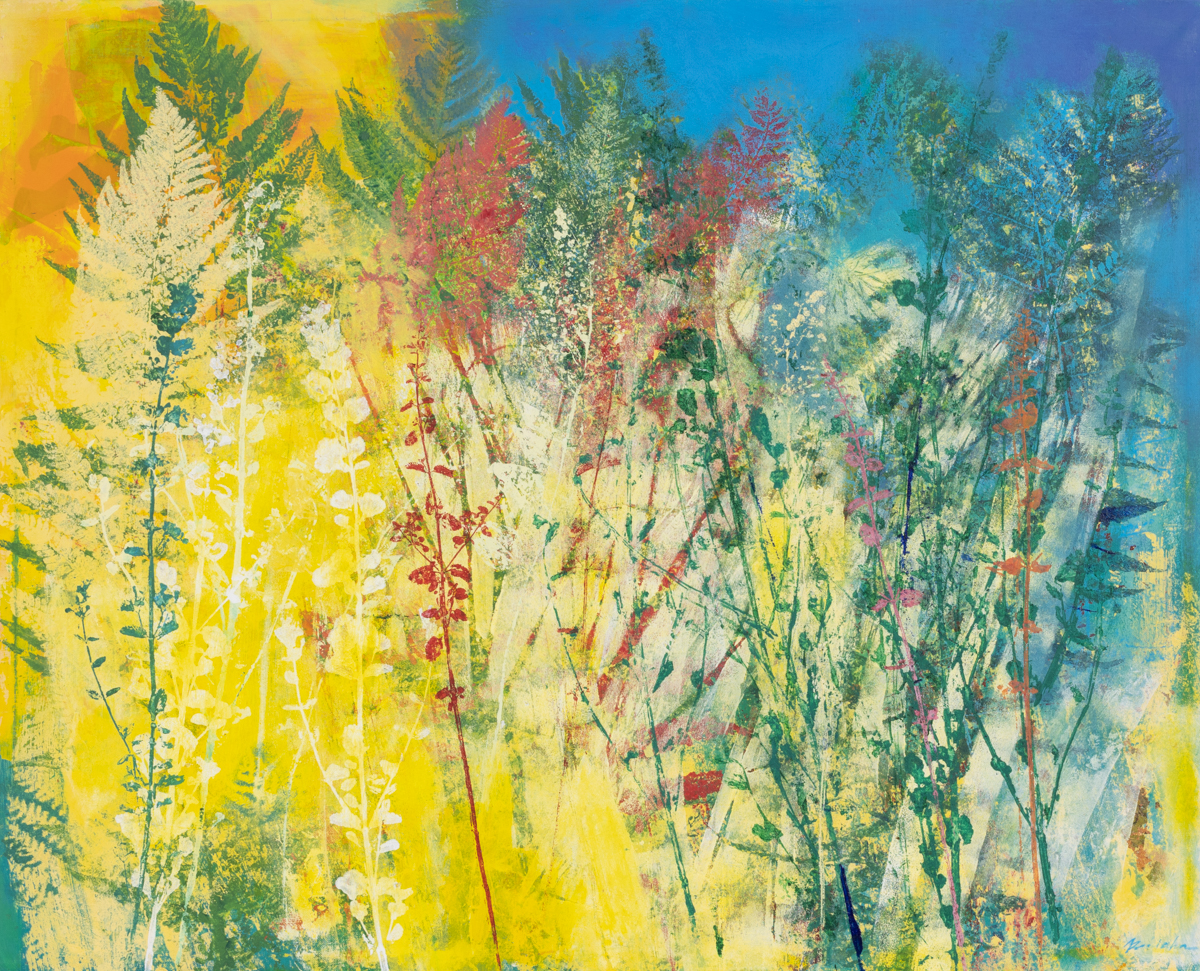 Agata Rościecha Dziki gąszcz 1 2022 obraz z kwiatami, natura, botanika, pejzaż, trawa