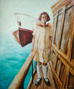Agata Rogalska-Topa, Captain's Daughter Nika Tita, 2001 - obraz z dziewczynką na statku