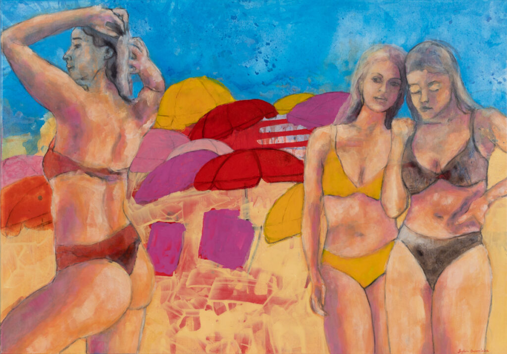 Sylwia Dwornicka - Parasole, 2022 - kobiety w bikini na plaży