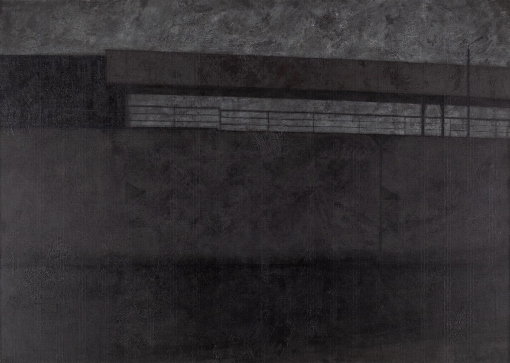 Joanna Pałys - Nokturn IV, 2008 - ciemny obraz z architekturą