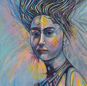 Urszula Szulborska Meduza, 2022 portret abstrakcyjny kolorowy włosy dziewczyna portret kobiety