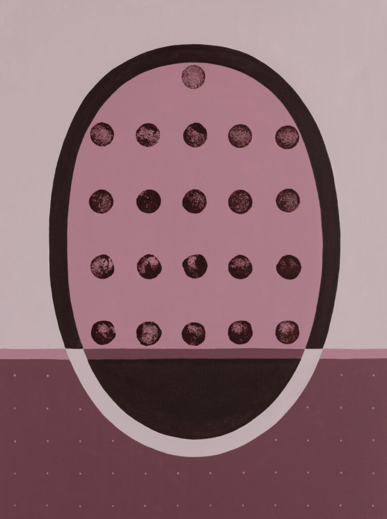 Yuliya Halyshyn Circle, 2022 minimalizm jajko kółko różowa abstrakcja geometryczna mały format