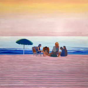 Robert Jaworski Playa (San Juan) Rosa, 2022 plaża morze ocean pejzaż morski ludzie parasol widoczek