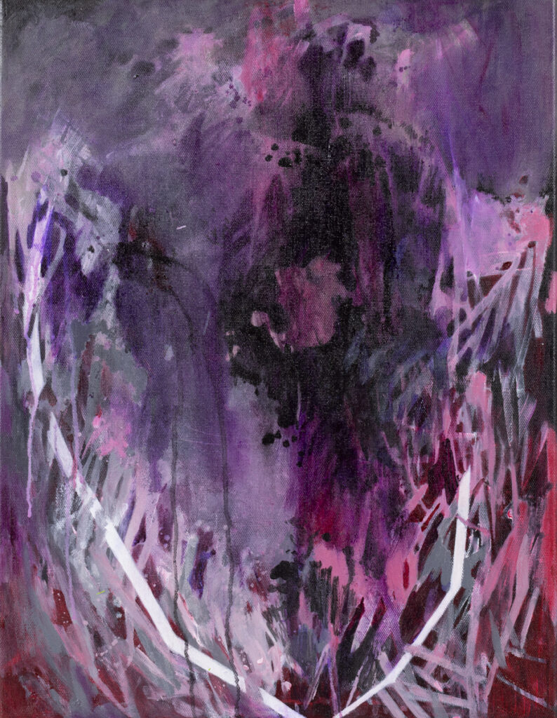 Agata Czeremuszkin-Chrut, Materiały 16, 2022 – fioletowa abstrakcja z bielą