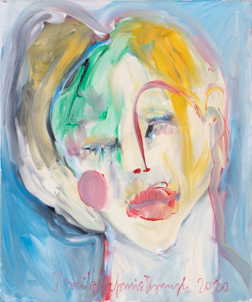 Kamila Stefania Tkaczyk Blue mind, 2020 portret abstrakcyjny kobieta pastelowe kolory