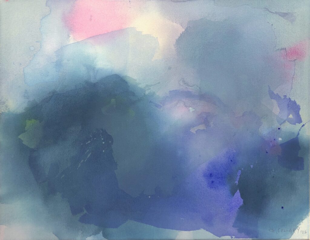 Kamila Cellary Jakie to uczucie?, 2022 młoda sztuka delikatna abstrakcja niebieska różowa chmury