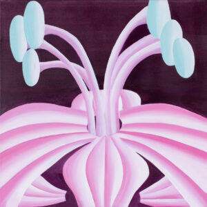 Agnieszka Łakoma Fleur XV, 2020 abstrakcja botaniczna bio różowy fioletowy motyl roślina symetria