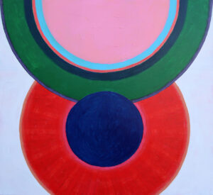 Robet Jaworski, Reydelsol Rosa, 2023 - geometryczna, kolorowa abstrakcja na białym tle