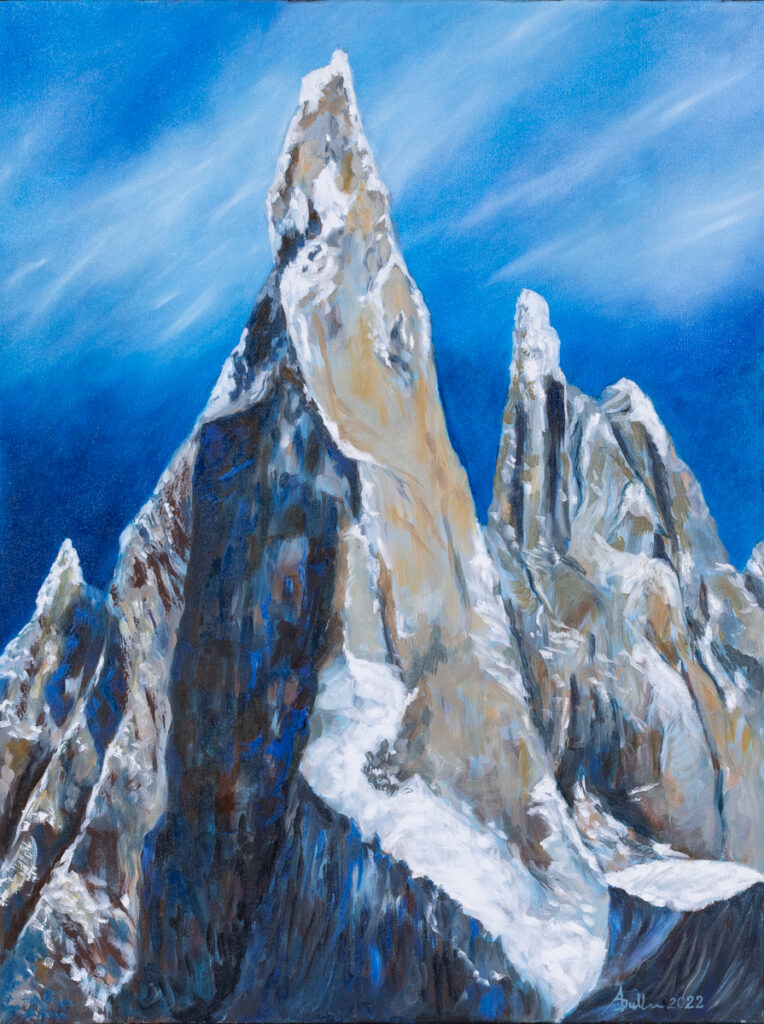Agata Dutkiewicz, Cerro Torre Chile, 2022 - pejzaż z górskimi szczytami