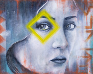 Michał Dąbrowski Special selfie 5, 2023 portret kobiecy kobieta wzrok twarz abstrakcja kształty