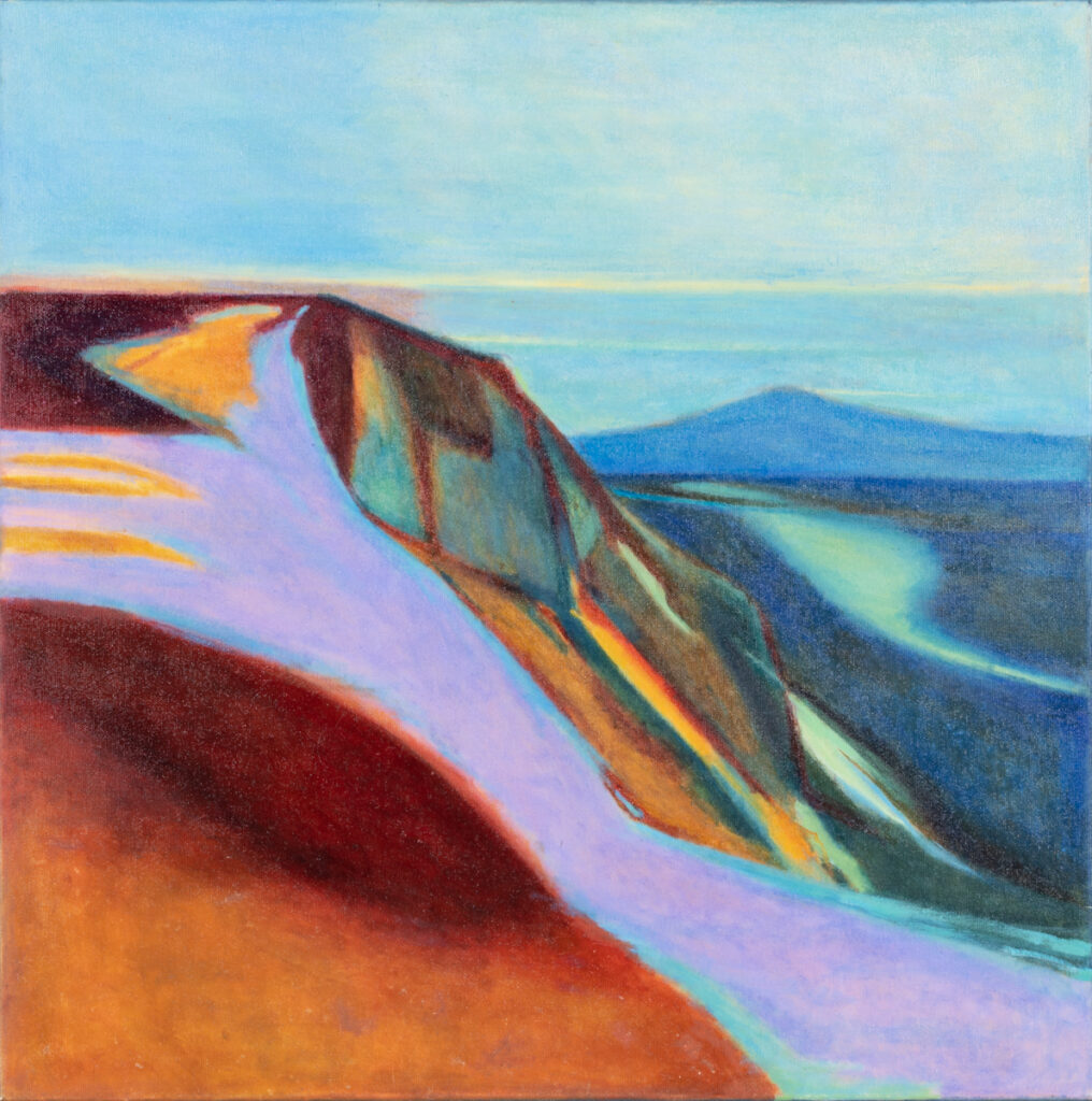 Magdalena Fidyka, Płachta śniegu II, 2023 – kolorowy pejzaż z górami