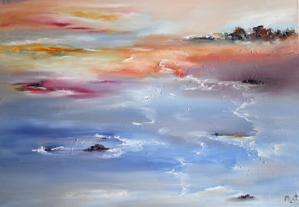 Lidia Sieczkowska Pastele, 2023 pejzaż woda wieś pastelowy widok panorama abstrakcyjna