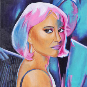 Marlena Kaczerska, Closer, 2023 - portret kobiety w różowych włosach