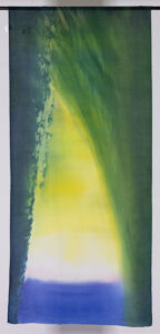 Alina Bloch Z martwej natury, 2014 jedwab światło biały żółty zielony niebieski granatowy abstrakcja medytacja