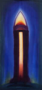 Alina Bloch Exodus X malarstwo na jedwabiu granatowy duży format materiał