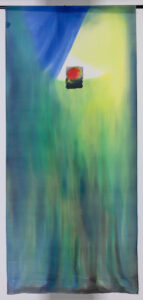 Alina Bloch ona jedwab światło biały żółty zielony niebieski granatowy abstrakcja medytacja