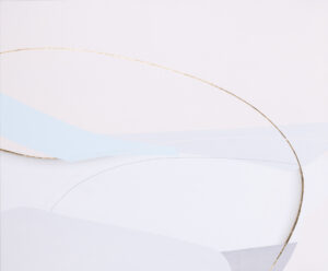 Julia Dunko Melliora, 2023 minimalizm biała abstrakcja dekoracyjny złoty obraz