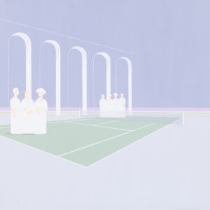 Oleh Lavrii Game by the rules, 2023 ludzie na boisku tenis gra minimalistyczny obraz sport